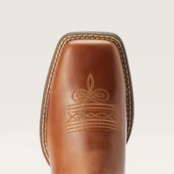 Ariat Women's Round Up Brown/Turquoise Square Toe Boots -Equestrian Supplies Clothing Store 10042534 toe warm