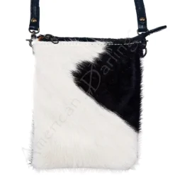 American Darling Black And White Hide Messenger Bag -Equestrian Supplies Clothing Store 107968 z