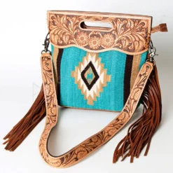 American Darling Turquoise Aztec/Floral Tooled Purse 9 American Darling Turquoise Aztec/Floral Tooled Purse -Equestrian Supplies Clothing Store 109166 z 1