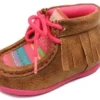 Pink Kimberly Serape Moccasin With Fringe