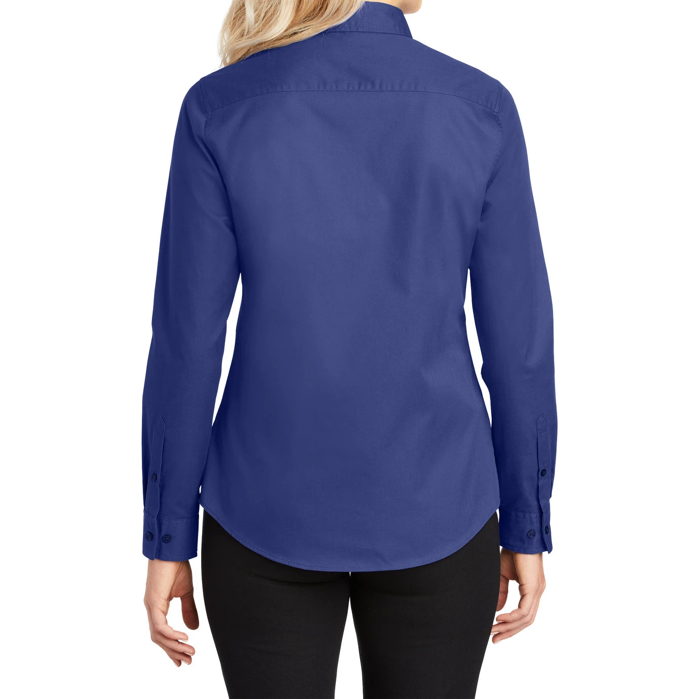 Women's Mediterranean Blue Long Sleeve Shirt 2 Women's Mediterranean Blue Long Sleeve Shirt - Image 2