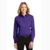 Women's Solid Purple Long Sleeve