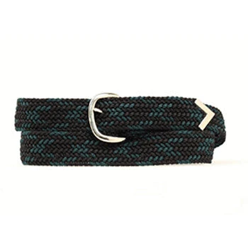 Braided Black Green Web Belt 1 Braided Black Green Web Belt