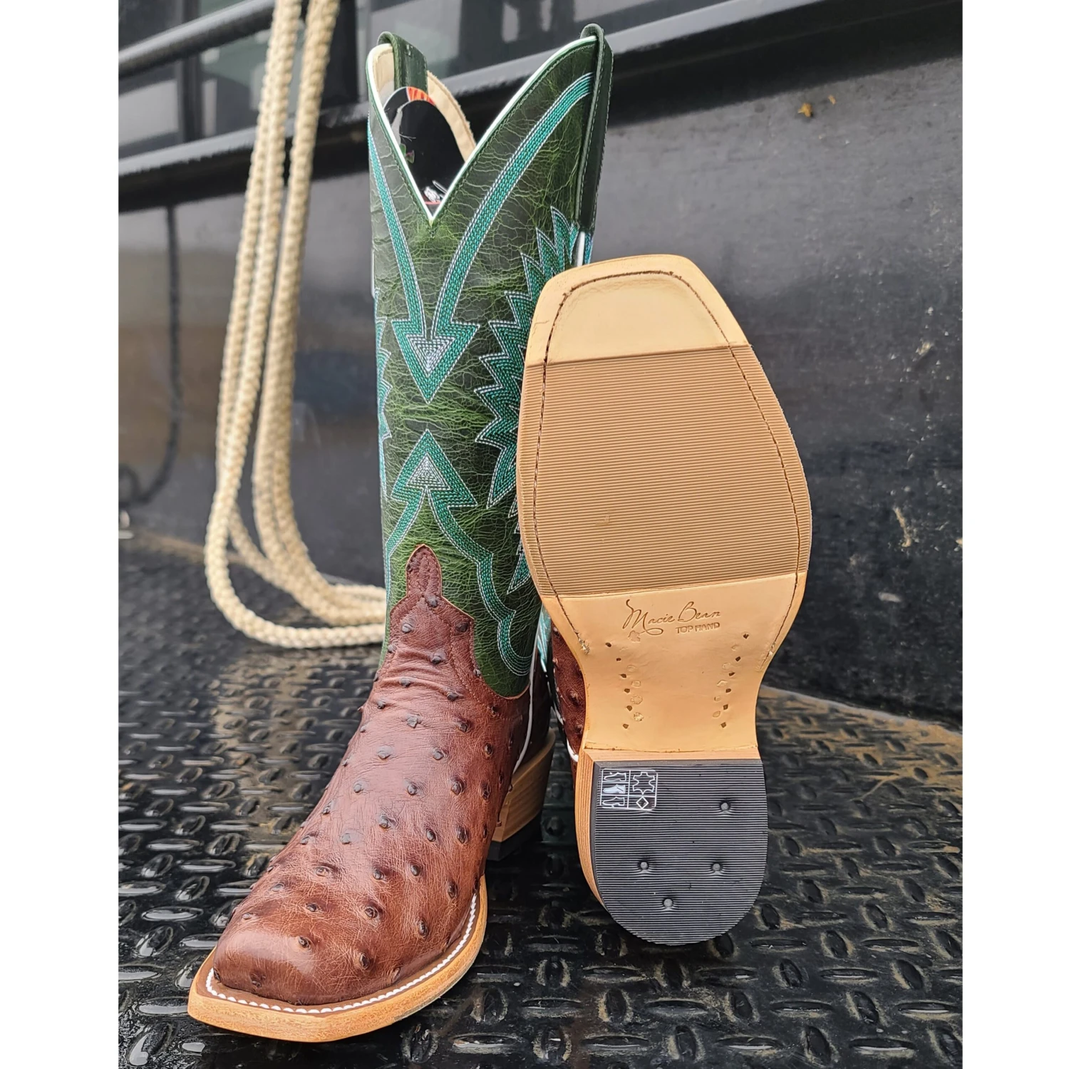 Macie Bean Tabaco Full Quill Ostrich Boots 4 Macie Bean Tabaco Full Quill Ostrich Boots - Image 4