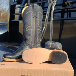 Olathe Black Smooth Ostrich Boots -Equestrian Supplies Clothing Store 20220120 134824copy