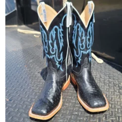 Anderson Bean Black Ostrich Boots