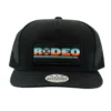 Hooey High Profile Black Cap-Serape Rodeo Patch