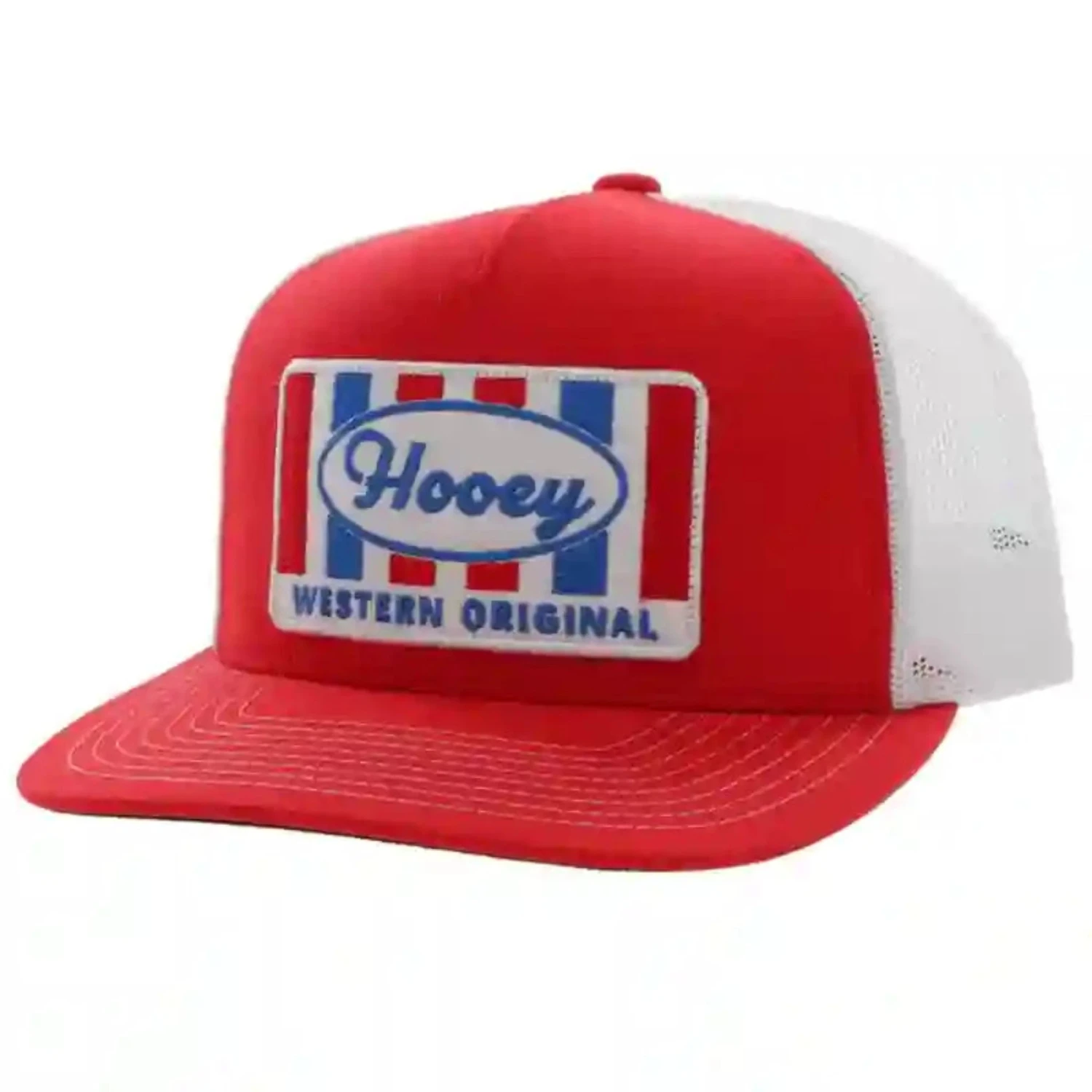 Hooey High Profile Red/White Cap-Hooey Western Original Patch 1 Hooey High Profile Red/White Cap-Hooey Western Original Patch