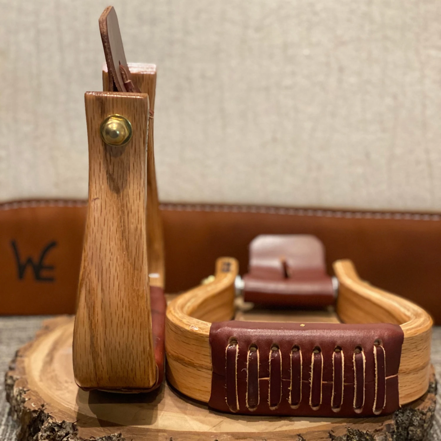 Nettles Stirrups 2" Oversized Flatbottom Varnish Finish 2 Nettles Stirrups 2" Oversized Flatbottom Varnish Finish - Image 2