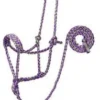 Weaver Leather Braided Rope Halter With 10' Lead - Gray/Purple