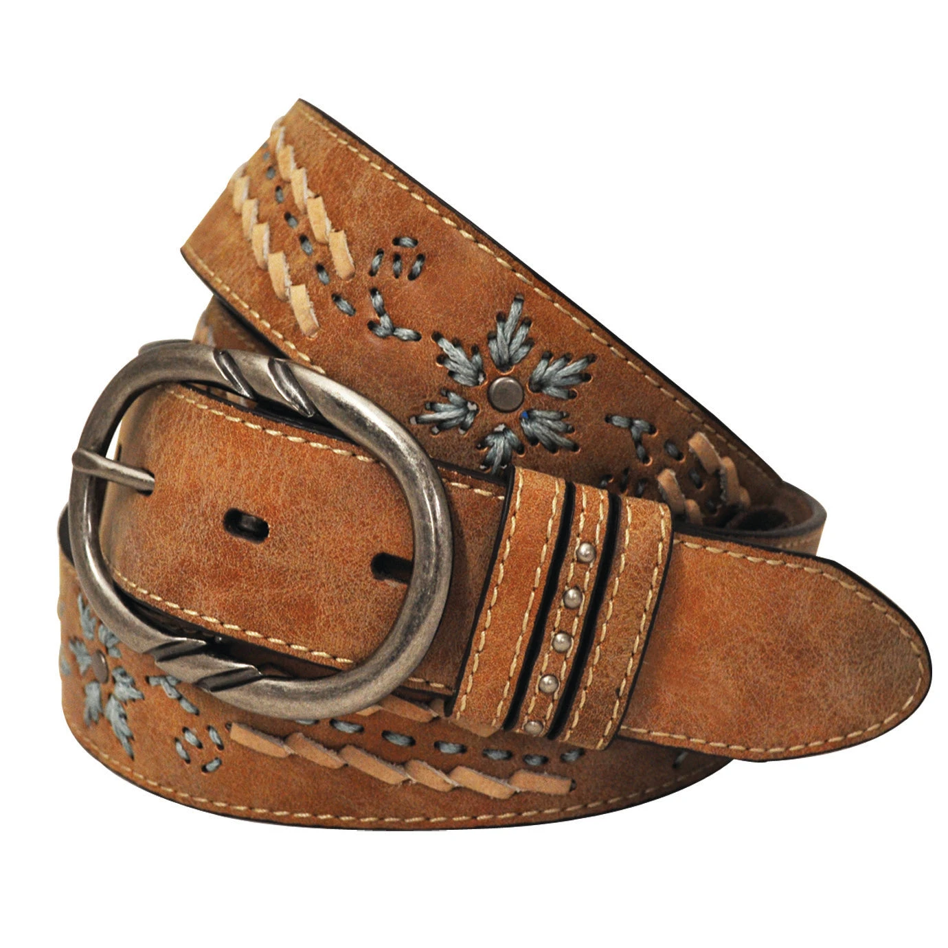 Cowgirls Rock Light Brown Embroidered And Laced Belt 1 Cowgirls Rock Light Brown Embroidered And Laced Belt
