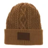 Hooey Ladies Beanie Tan With Brown Leather Patch
