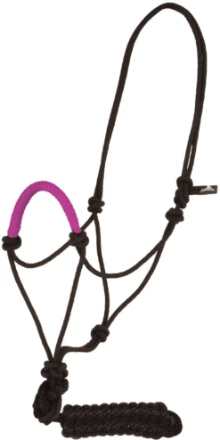 Mustang Solid Nose Rope Halter - Pink