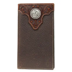 Ariat Chocolate Rodeo Wallet With Silver Concho