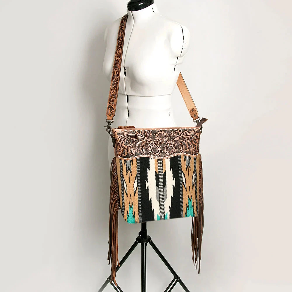 American Darling Tan & Black & Turquoise Crossbody 5 American Darling Tan & Black & Turquoise Crossbody - Image 5