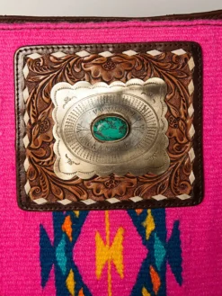 American Darling Pink Serape Saddle Blanket/Concho Crossbody 9 American Darling Pink Serape Saddle Blanket/Concho Crossbody -Equestrian Supplies Clothing Store ADBGA271C C