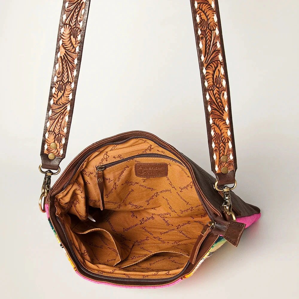 American Darling Pink Serape Saddle Blanket/Concho Crossbody 6 American Darling Pink Serape Saddle Blanket/Concho Crossbody - Image 6