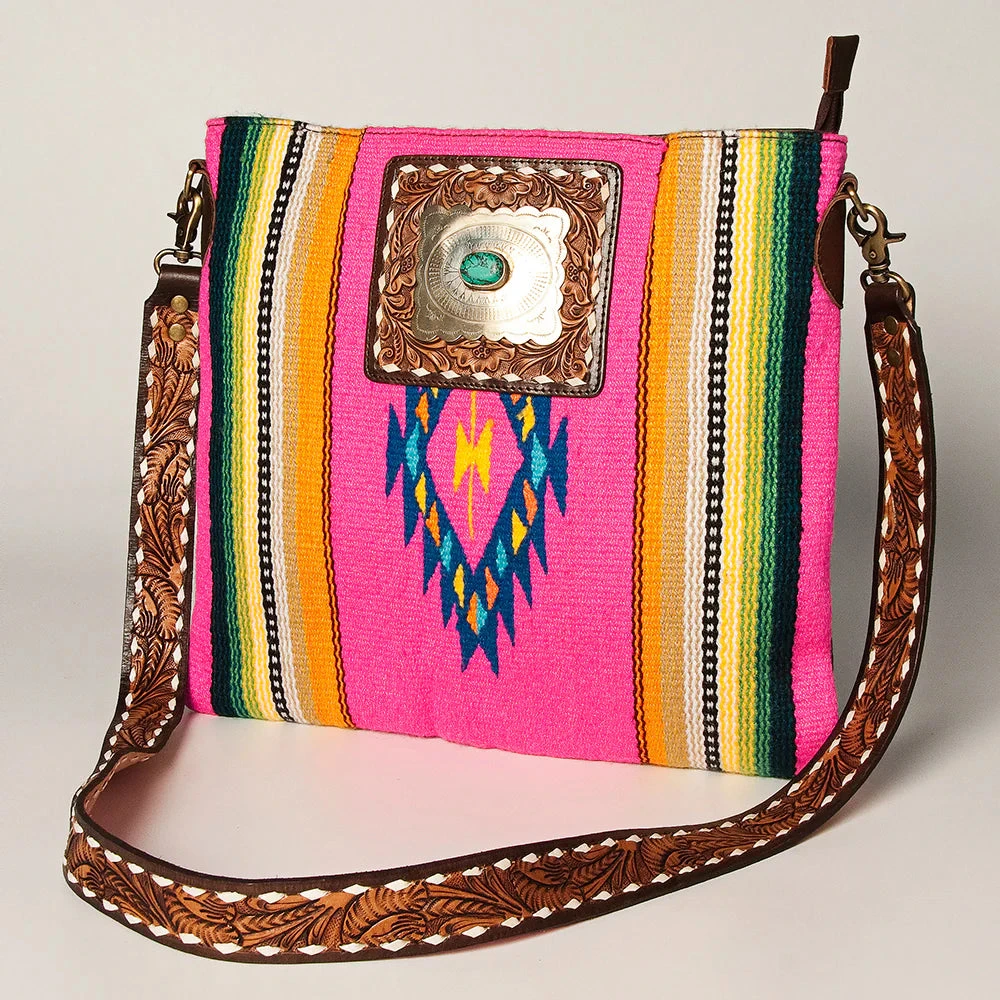 American Darling Pink Serape Saddle Blanket/Concho Crossbody 1 American Darling Pink Serape Saddle Blanket/Concho Crossbody