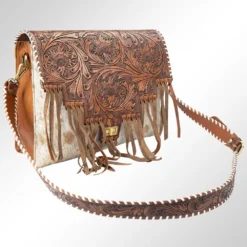 American Darling Conceal Carry Cowhide & Tooled Brief Case Tote -Equestrian Supplies Clothing Store ADBGI155