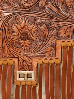 American Darling Conceal Carry Cowhide & Tooled Brief Case Tote -Equestrian Supplies Clothing Store ADBGI155 C