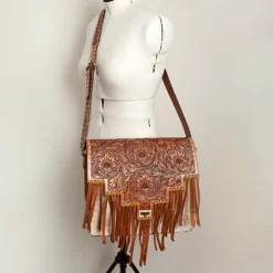 American Darling Conceal Carry Cowhide & Tooled Brief Case Tote -Equestrian Supplies Clothing Store ADBGI155 E