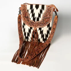 American Darling Conceal Carry Black & White Aztec Fringe Purse -Equestrian Supplies Clothing Store ADBGZ125H