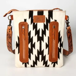American Darling Conceal Carry Black & White Aztec Fringe Purse -Equestrian Supplies Clothing Store ADBGZ125H E