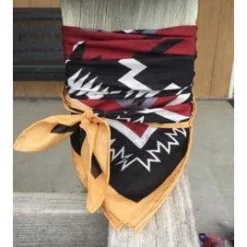 Wyoming Traders Maroon Black Aztec Wild Rag