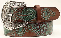 Ariat Women's Turquoise Roses And Leaf Scroll 1 Ariat Women's Turquoise Roses And Leaf Scroll