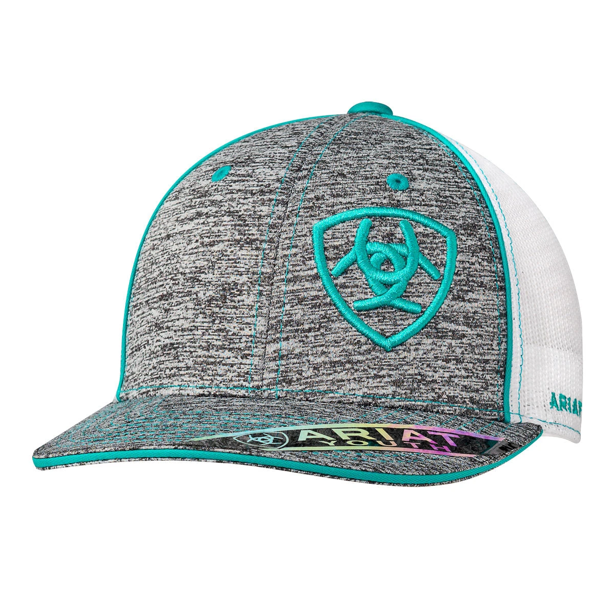 Ariat Youth Heather/Turquoise Snap Back Cap 1 Ariat Youth Heather/Turquoise Snap Back Cap