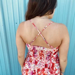 Red Floral Sless Dress 9 Red Floral Sless Dress -Equestrian Supplies Clothing Store CD02582c