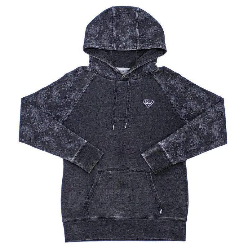 Hooey Vintage Paisley/Washed Blk Hoodie-Rope/Girl Logo 1 Hooey Vintage Paisley/Washed Blk Hoodie-Rope/Girl Logo