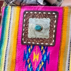 American Darling Pink Serape Saddle Blanket/Concho Crossbody 8 American Darling Pink Serape Saddle Blanket/Concho Crossbody -Equestrian Supplies Clothing Store IMG 4874