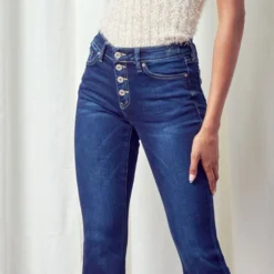 KanCan Mid Rise Button Up Flare Jean 8 KanCan Mid Rise Button Up Flare Jean -Equestrian Supplies Clothing Store KC7338Db