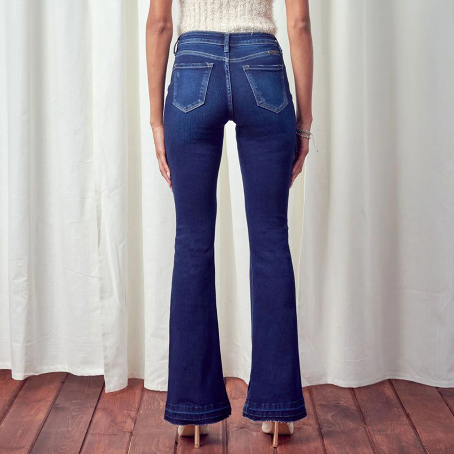 KanCan Mid Rise Button Up Flare Jean 2 KanCan Mid Rise Button Up Flare Jean - Image 2