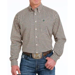 CINCH Men's Stretch Medallion Print Button-Down Western Shirt
