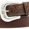Nocona Men's Brown Bullhide Floral Belt