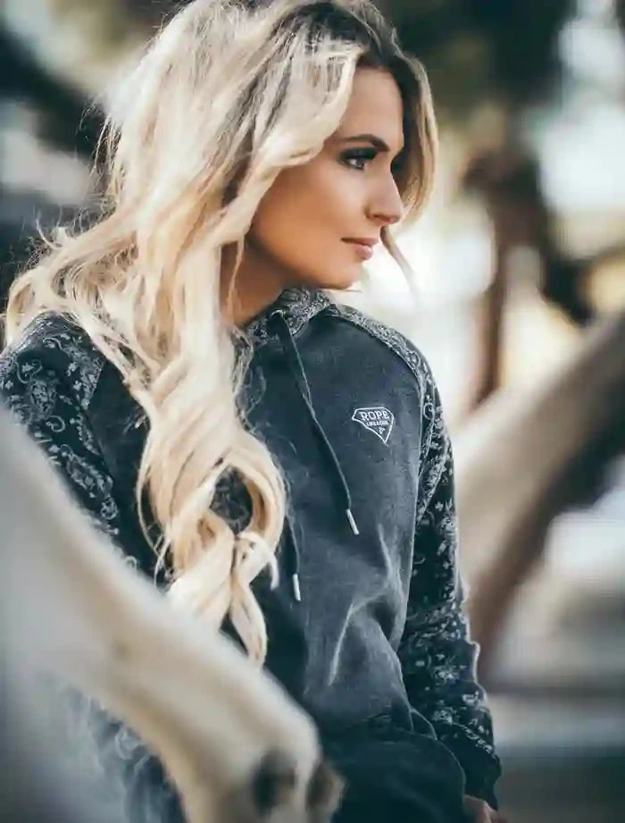 Hooey Vintage Paisley/Washed Blk Hoodie-Rope/Girl Logo 2 Hooey Vintage Paisley/Washed Blk Hoodie-Rope/Girl Logo - Image 2