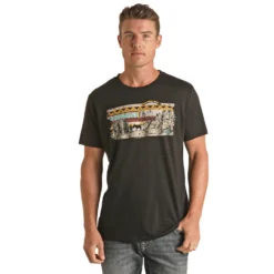 Rock & Roll Black Tee With Southwest Vintage Graphic