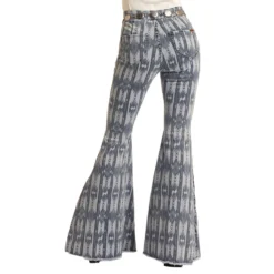Rock & Roll Cowgirl Medium Wash Aztec Flare Jeans -Equestrian Supplies Clothing Store RRWD7PRZRF B 05042