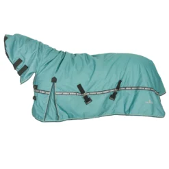 Classic Equine 10K Cross Trainer Hooded Winter Horse Blanket - Turquoise