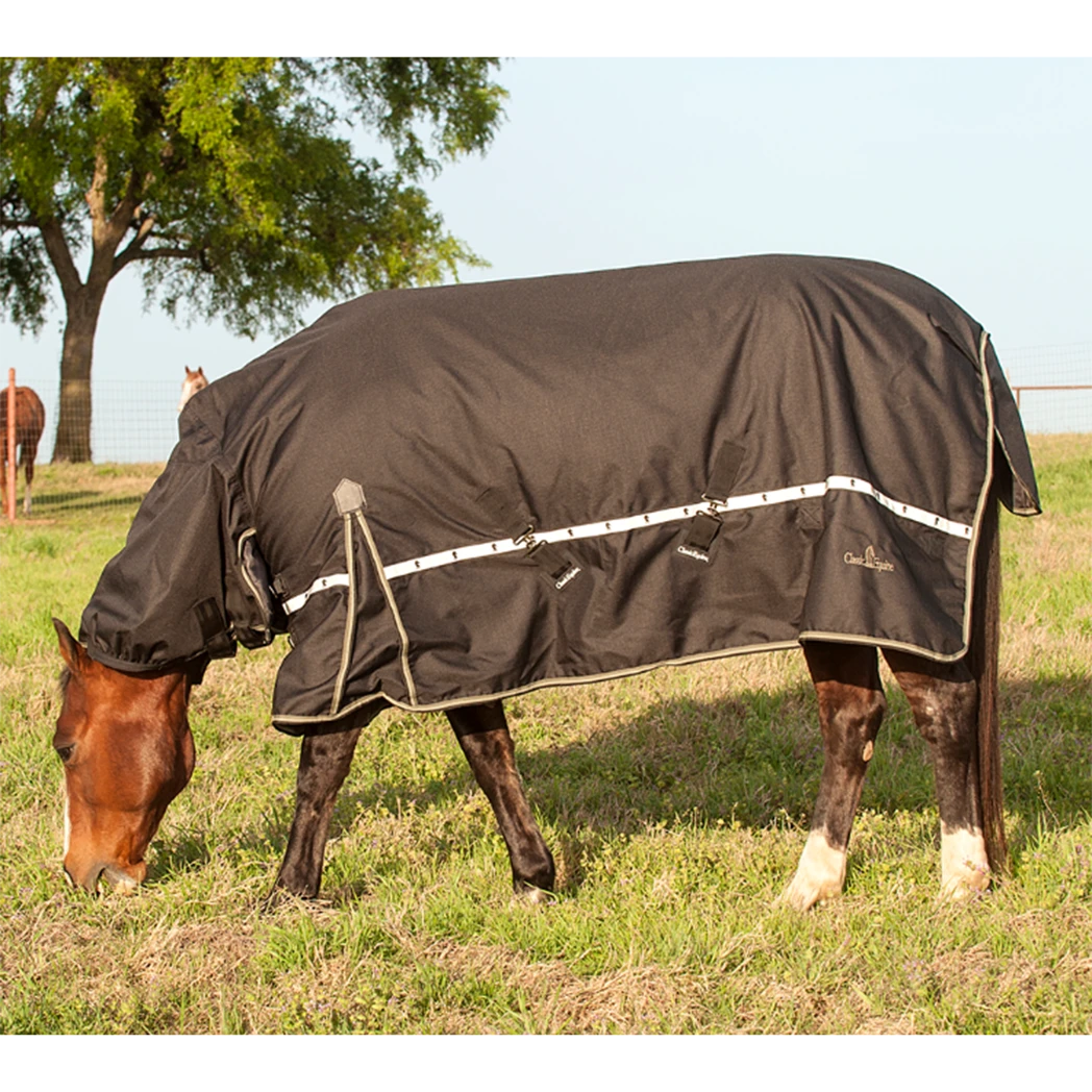 Classic Equine 5K Cross Trainer Hooded Horse Blanket- Black 2 Classic Equine 5K Cross Trainer Hooded Horse Blanket- Black - Image 2