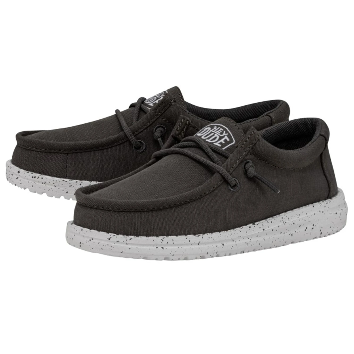 Heydude Hey Dude Wally Youth Slub Canvas Grey 1 Heydude Hey Dude Wally Youth Slub Canvas Grey