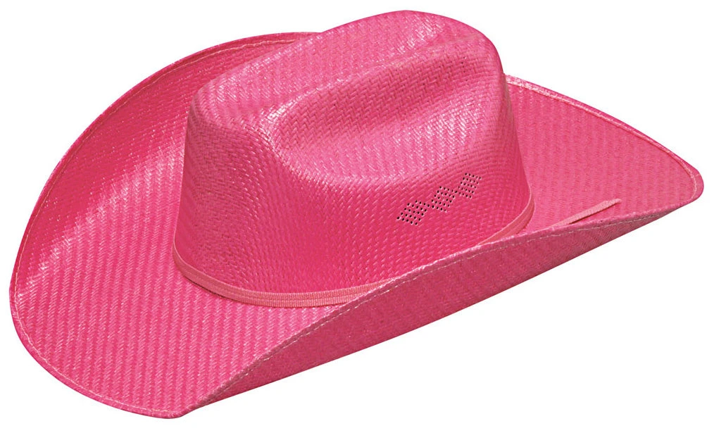 Kids Hot Pink Straw Hat 1 Kids Hot Pink Straw Hat