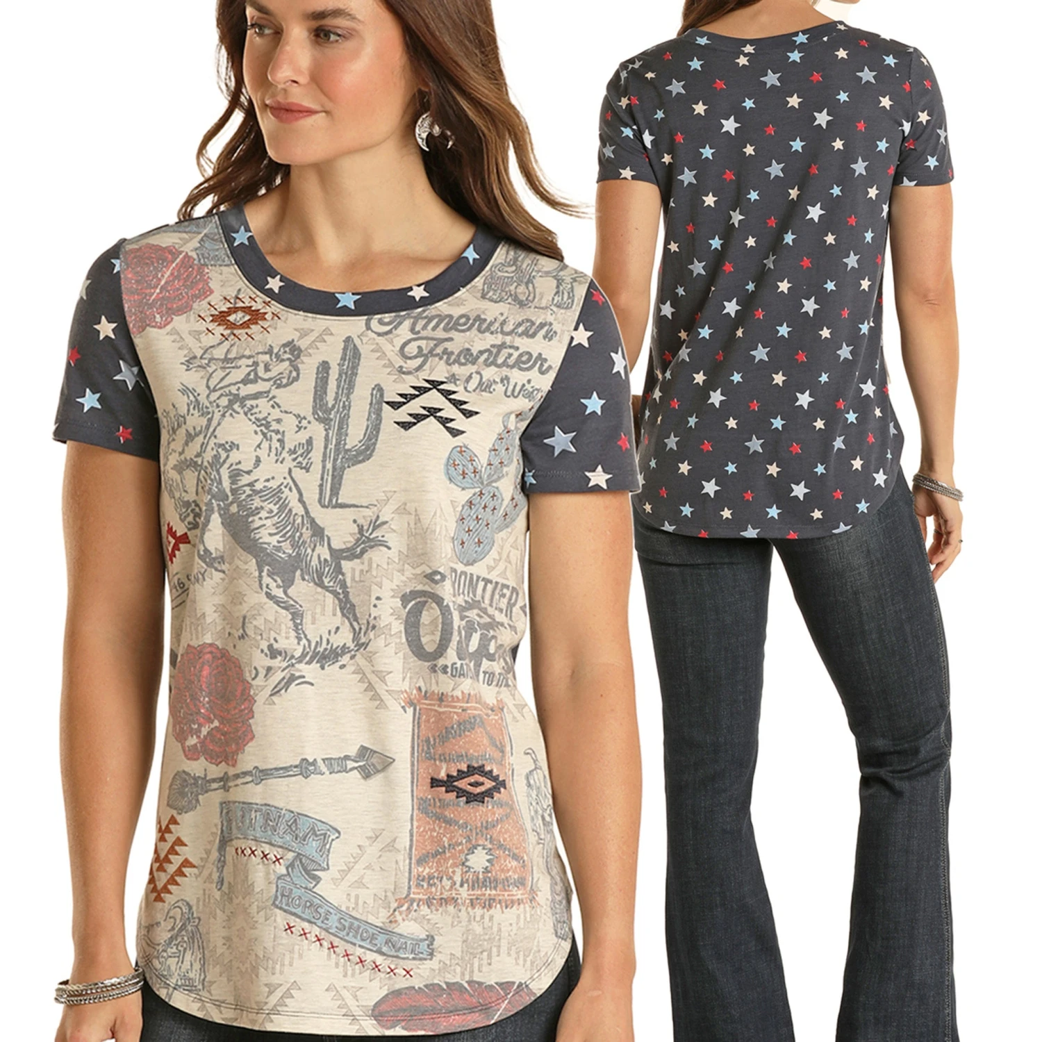 Women's Stars Swing Tee Shirt 1 Women's Stars Swing Tee Shirt