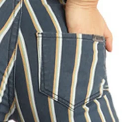 Rock & Roll Cowgirl Navy Striped Bell Bottom Jeans -Equestrian Supplies Clothing Store WPB2674 P