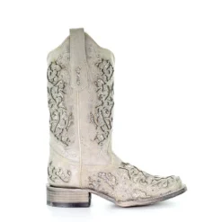 Corral Boots Corral White Glitter Inlay Boots 7 Corral Boots Corral White Glitter Inlay Boots -Equestrian Supplies Clothing Store a3397