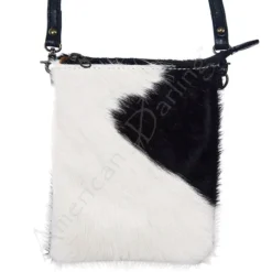 American Darling Black And White Hide Messenger Bag