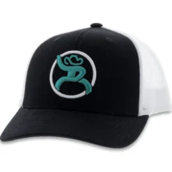 Hooey Youth Roughy Black/White Cap Turquoise/White Logo