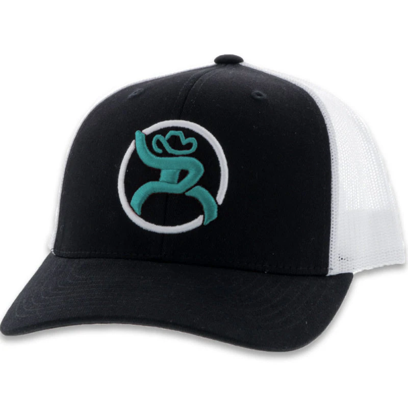 Hooey Youth Roughy Black/White Cap Turquoise/White Logo 1 Hooey Youth Roughy Black/White Cap Turquoise/White Logo